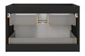 Set mobilier baie, masca cu lavoar, dulap inalt si oglinda LED, 80 cm Trust, Talia Casella Black, Comad, MDF/PAL laminat, stejar casella/negru mat