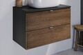 Set mobilier baie, masca cu lavoar si dulap inalt, 80 cm Trust, Talia Casella Black, Comad, MDF/PAL laminat, stejar casella/negru mat