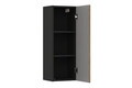 Dulap semi-coloana cu 1 usa, cu fixare pe perete, Talia Casella, Comad, 30x18.5x80 cm, MDF/PAL laminat, stejar casella/negru mat