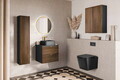 Dulap semi-coloana cu 1 usa, cu fixare pe perete, Talia Casella, Comad, 30x18.5x80 cm, MDF/PAL laminat, stejar casella/negru mat