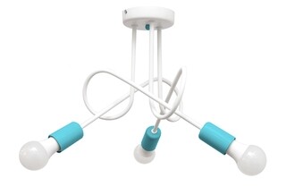 Alb/Turcoaz, Lustra Bleu 3 becuri