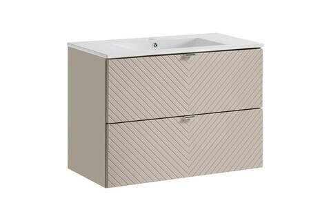 Set dulap de baie cu lavoar, 80 cm S Dance, Viva Cashmere, Comad, MDF/PAL laminat, casmir mat