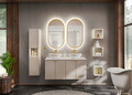 Set mobiler baie, dulap cu lavoar, 60 cm D Un Domi, Viva Cashmere, Comad, MDF/PAL laminat, casmir mat