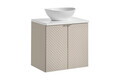 Set mobiler baie, dulap cu lavoar, 60 cm D Un Domi, Viva Cashmere White, Comad, MDF/PAL laminat, casmir mat