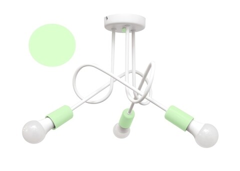 Lustra Oxford, Helam, 50 x 32 cm, 3 x E27, 60W, alb/menta