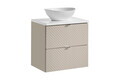 Set mobiler baie, dulap cu lavoar, 60 cm S Un Lola, Viva Cashmere White, Comad, MDF/PAL laminat, casmir mat