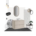 Set mobiler baie, dulap cu lavoar, 80 cm S Un Lola, Viva Cashmere White, Comad, MDF/PAL laminat, casmir mat