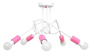 Alb/Roz, Lustra Pink 5 becuri