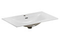 Set dulap de baie cu lavoar si sifon, 80 cm, Xilo, Comad, MDF/PAL laminat, stejar wotan/ gri piatra