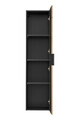 Dulap inalt cu usa, cu fixare pe perete, Xilo Black, Comad, 35x25x140 cm, MDF/PAL laminat, stejar wotan/gri piatra