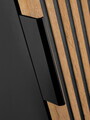 Dulap inalt cu usa, cu fixare pe perete, Xilo Black, Comad, 35x25x140 cm, MDF/PAL laminat, stejar wotan/gri piatra