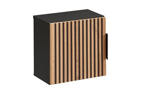 Dulap suspendat cu 1 usa, Xilo Black, Comad, 35x22x35 cm, MDF/PAL laminat, stejar wotan/gri piatra