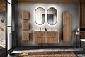 Dulap suspendat cu 1 usa, Xilo Black, Comad, 35x22x35 cm, MDF/PAL laminat, stejar wotan/gri piatra