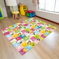 Covor de joaca pentru copii, cu 2 fete, impermeabil si izolant, Animalute, U-grow, 180x120x1 cm, spuma, multicolor