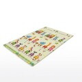 Covor de joaca pentru copii, cu 2 fete, impermeabil si izolant, Animalute, U-grow, 180x120x1 cm, spuma, multicolor