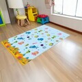 Covor de joaca pentru copii, cu 2 fete, impermeabil si izolant, Marin, U-grow, 180x120x1 cm, spuma, multicolor
