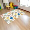Covor de joaca pentru copii, cu 2 fete, impermeabil si izolant, Educativ, U-grow, 180x120x1 cm, spuma, multicolor