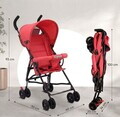 Carucior sport cu pliere tip umbrela, U-grow, 6-36 luni, metal/textil, rosu