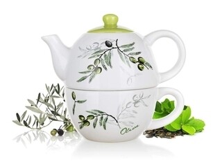 Alb/Verde, Ceainic cu ceasca