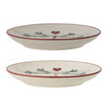 Set 2 farfurii pentru desert, Bloomingville, Yule, 16x2.5 cm, ceramica, natural