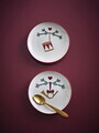 Set 2 farfurii pentru desert, Bloomingville, Yule, 16x2.5 cm, ceramica, natural