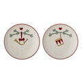 Set 2 farfurii pentru desert, Bloomingville, Yule, 16x2.5 cm, ceramica, natural