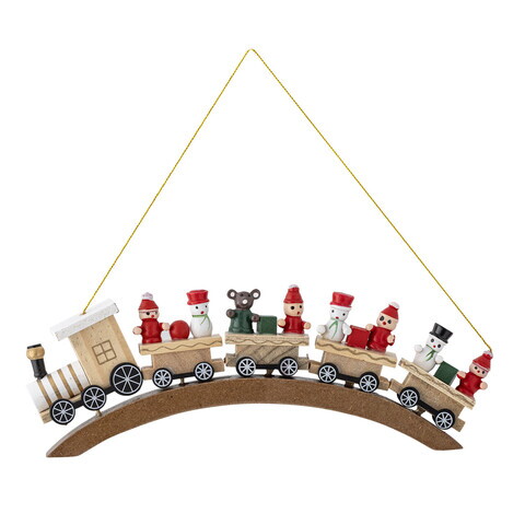 Decoratiune suspendabila, Bloomingville, Bertie, 22x2.5x5 cm, lemn de mesteacan, rosu