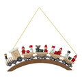 Decoratiune suspendabila, Bloomingville, Bertie, 22x2.5x5 cm, lemn de mesteacan, rosu