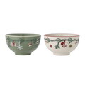 Set 2 boluri, Bloomingville, Yule, 14x7.5 cm, 500 ml, ceramica, multicolor
