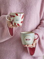 Set 2 cani, Bloomingville, Yule, 9.5x8 cm, 380 ml, ceramica, multicolor