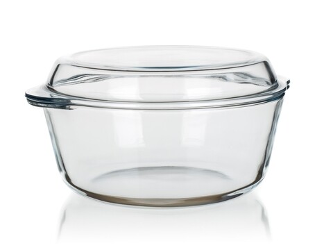 Vas de copt cu capac Round, Pasabahce, sticla borosilicata, 2.17 L