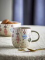 Set 4 cani, Bloomingville, Ornamentia, 9x8 cm, 300 ml, ceramica, multicolor