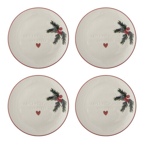 Set 4 farfurii pentru desert, Bloomingville, Jovida, 16x2 cm, ceramica, natural