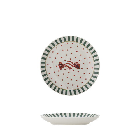 Farfurie pentru desert, Bloomingville, Yule, 16x3 cm, ceramica, multicolor