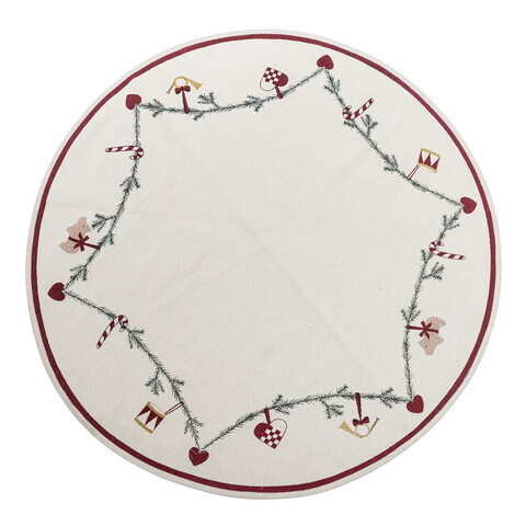 Covor pentru brad, Bloomingville, Yule, 110 cm, bumbac, natural