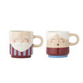 Set 2 cesti, Bloomingville, Granny, 8x9 cm, 280 ml, ceramica, rosu