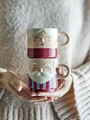 Set 2 cesti, Bloomingville, Granny, 8x9 cm, 280 ml, ceramica, rosu