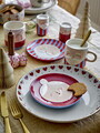 Set 2 cesti, Bloomingville, Granny, 8x9 cm, 280 ml, ceramica, rosu