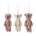Set 3 decoratiuni brad, Bloomingville, Salwa, 5x4.5x11.5 cm, poliester, rosu