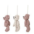 Set 3 decoratiuni brad, Bloomingville, Salwa, 5x4.5x11.5 cm, poliester, rosu
