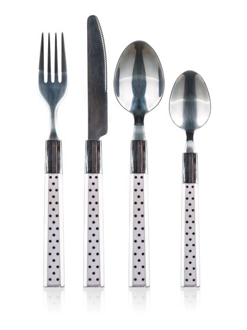 Set tacamuri 24 piese Dots, Banquet, inox/plastic