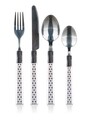 Set tacamuri 24 piese Dots, Banquet, inox/plastic