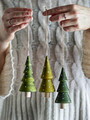 Set 3 decoratiuni brad, Bloomingville, Jayli, 5x11.5 cm, lemn de cauciuc, verde