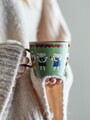 Set 4 cani, Bloomingville, Peo, 9.5x8 cm, 300 ml, ceramica, verde