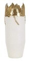 Vaza, Leaf Edge, Mauro Ferretti, fier, 17x47.5 cm, alb/auriu