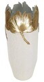 Vaza, Leaf Edge, Mauro Ferretti, fier, 17x47.5 cm, alb/auriu