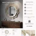 Oglinda de perete, Romantic Round, Mauro Ferretti, fier/MDF, 95x95 cm, crem/gri