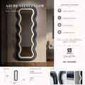 Oglinda de perete cu LED, Irregular Frame, Mauro Ferretti, MDF, 60x160 cm, albastru