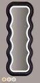 Oglinda de perete cu LED, Irregular Frame, Mauro Ferretti, MDF, 60x160 cm, albastru