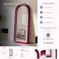 Oglinda de perete cu LED, Irregular Frame, Mauro Ferretti, MDF, 60x160 cm, roz/mov